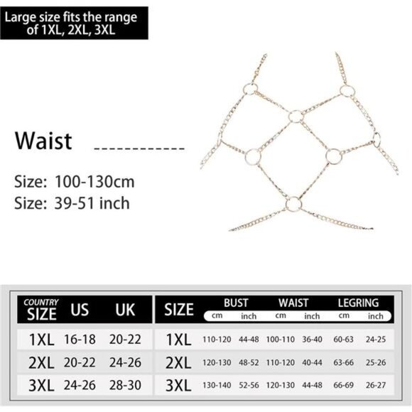 Waist Belt Fashion Harness Body Chest Belt With Chains - Lb-556-xxl main image 6